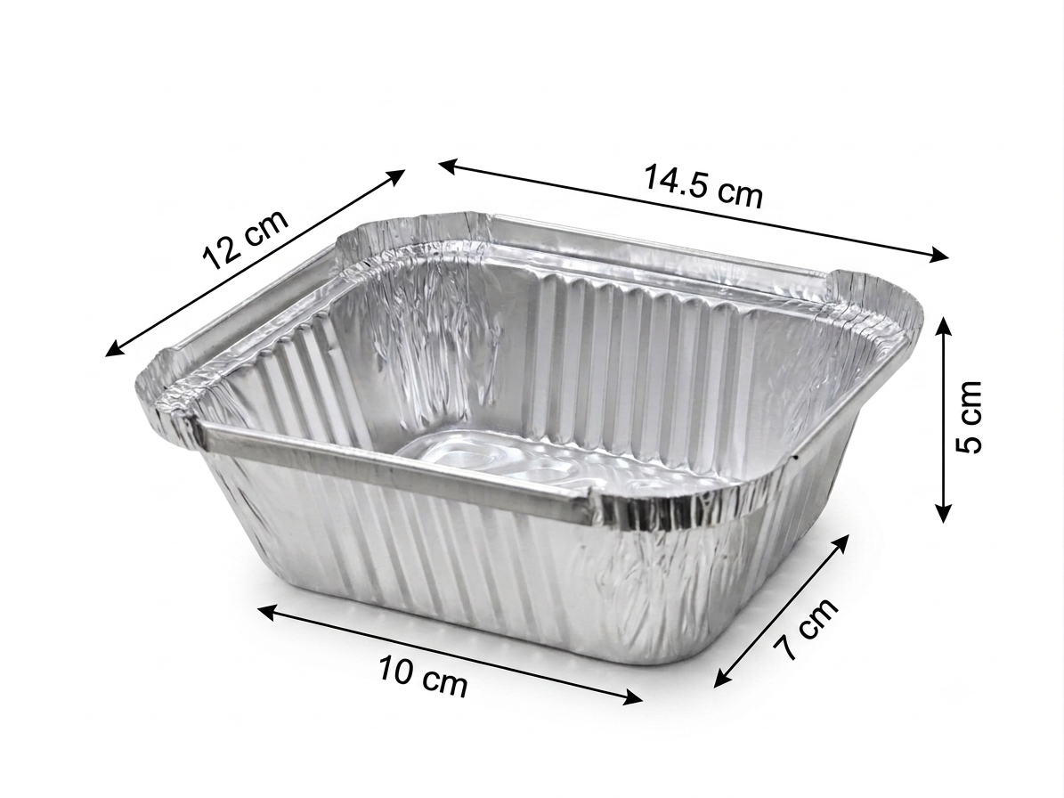 Fun Aluminium Containers With Paper Lids 420cc [10pcs x 1pkt]