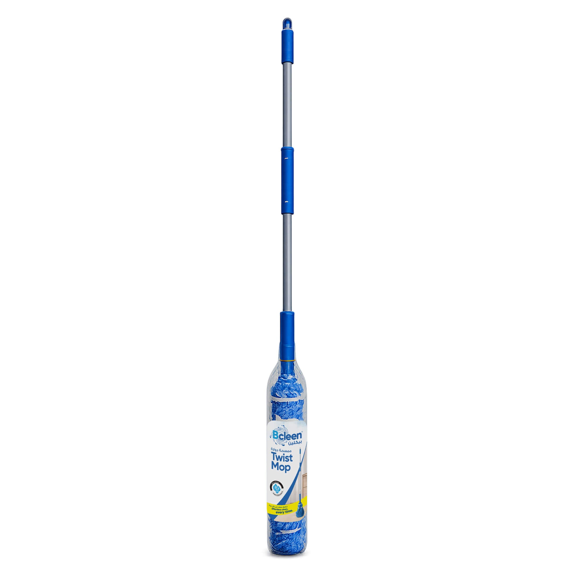 Bcleen Microfiber Twist Mop 130cm with Metal Handle and Self-Locking Function [1pcs]