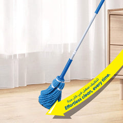 Bcleen Microfiber Twist Mop 130cm with Metal Handle and Self-Locking Function [1pcs]