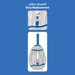 Bcleen Microfiber Twist Mop 130cm with Metal Handle and Self-Locking Function [1pcs]