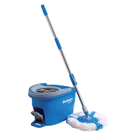 Bcleen Blue Tornado Mop with 2 section stainless Steel Handle 123cm and Bucket 49x29x27cm [1pc]