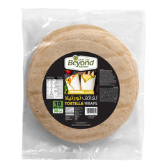 Pack of tortilla wraps with 'Beyond Kitchen' label on a white background