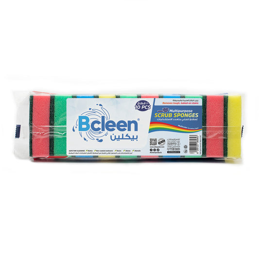 Bcleen® Sponge Scrubber 9x6.1x3cm Assorted Colors [10pcs x 1pkt]