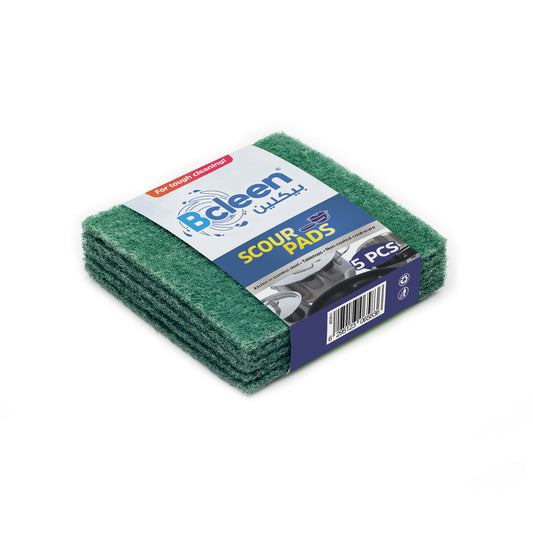 Bcleen® Green Scouring Pad 5.5 x 5.5" [5pcs x1pkt]