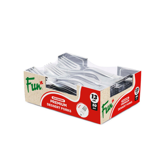 Fun® Premium Silver Forks 15cm [50pcs x 1pkt]