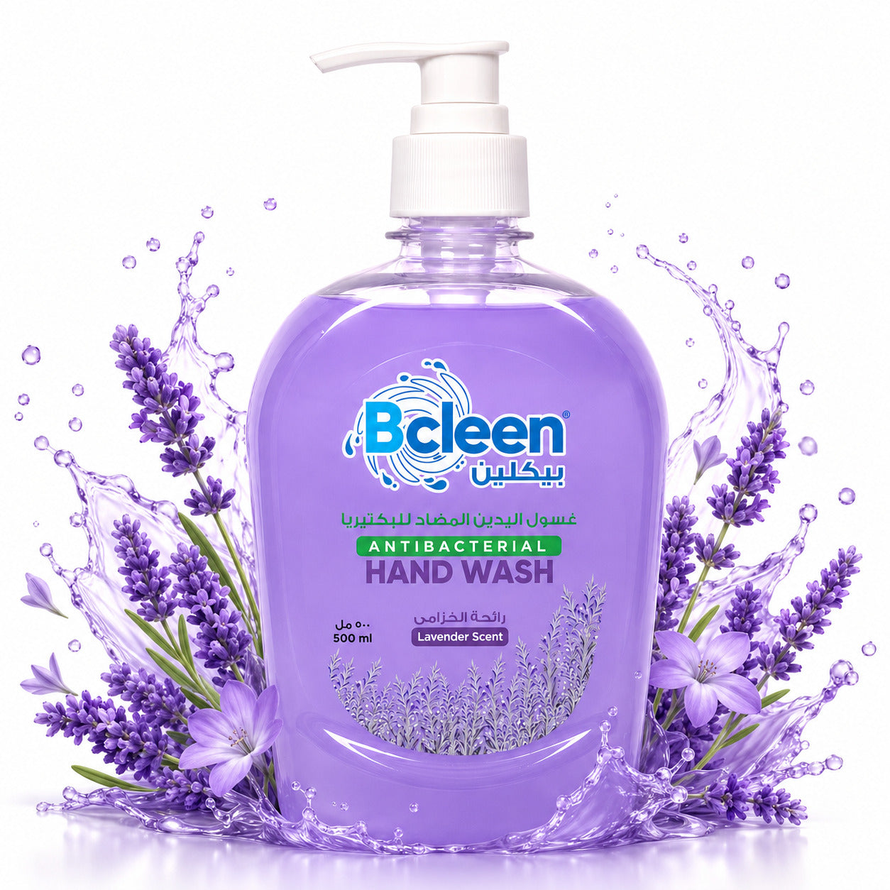 Bcleen Antibacterial Hand Wash with Moisturizer Lavender Scent 500ml [1pc]