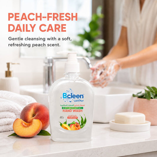 Bcleen Antibacterial Hand Wash with Moisturizer Peach Scent 500ml [1pc]