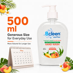 Bcleen Antibacterial Hand Wash with Moisturizer Peach Scent 500ml [1pc]