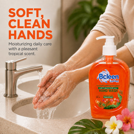Bcleen Antibacterial Hand Wash with Moisturizer Tropical Scent 500ml [1pc]