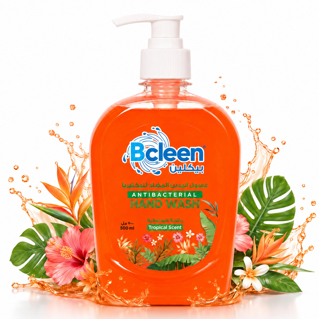 Bcleen Antibacterial Hand Wash with Moisturizer Tropical Scent 500ml [1pc]