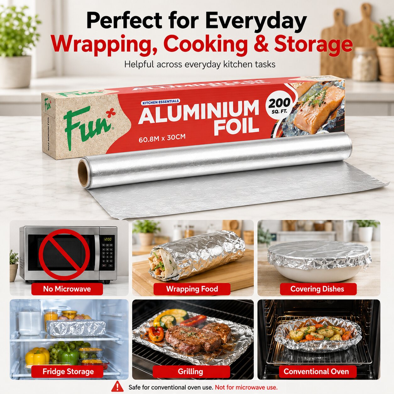 Fun Aluminium Foil 60.8m X 30cm [1rl]