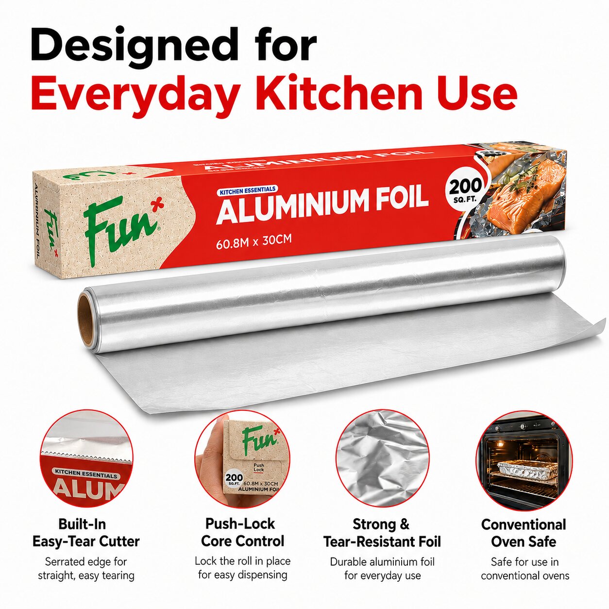 Fun Aluminium Foil 60.8m X 30cm [1rl]