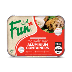 Fun Aluminium Containers With Paper Lids 1980cc [10pcs x 1pkt]
