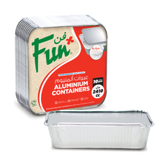 Fun Aluminium Containers With Paper Lids 2410cc [10pcs x 1pkt]