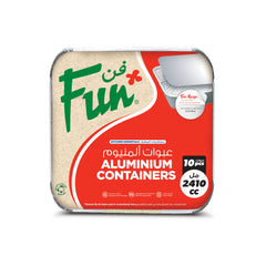 Fun Aluminium Containers With Paper Lids 2410cc [10pcs x 1pkt]
