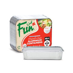 Fun Aluminium Containers With Paper Lids 420cc [10pcs x 1pkt]