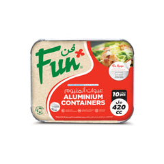 Fun Aluminium Containers With Paper Lids 420cc [10pcs x 1pkt]