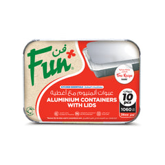 Fun Aluminium Containers With Paper Lids 800cc [10pcs x 1pkt]