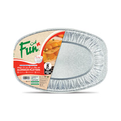 Fun® Aluminium Oval Platters 351x243x21mm [5pcs x 1pkt]