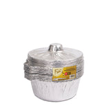 Fun Round Aluminium Pot 18x8cm w/ Lid - Small pack of 10