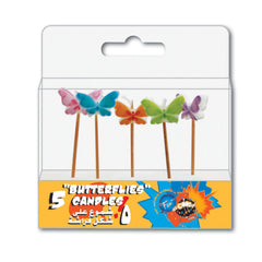 Fun Birthday Candle 8x10x2.2cm - Butterflies Design [5pcs x 1pkt]