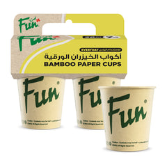 Fun® Bamboo Paper Beige Printed Cups 7oz [20pcs x 1pkt]