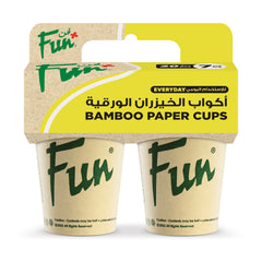 Fun® Bamboo Paper Beige Printed Cups 7oz [20pcs x 1pkt]