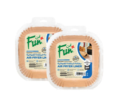 B2SP Fun® Square Air Fryer Brown Paper Liners 39gsm 16x16x4.5cm [100pcs x 1pkt]
