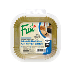 Fun® Square Air Fryer Brown Paper Liners 39gsm 16x16x4.5cm [100pcs x 1pkt]
