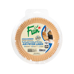 Fun® Round Air Fryer Brown Paper Liners 39gsm 16x4.5cm [100pcs x 1pkt]