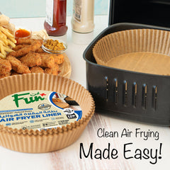 Fun® Round Air Fryer Brown Paper Liners 39gsm 16x4.5cm [100pcs x 1pkt]
