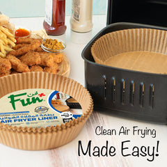 Fun® Round Air fryer Brown Paper Liners 39gsm 20x4.5cm [100pcs x 1pkt]