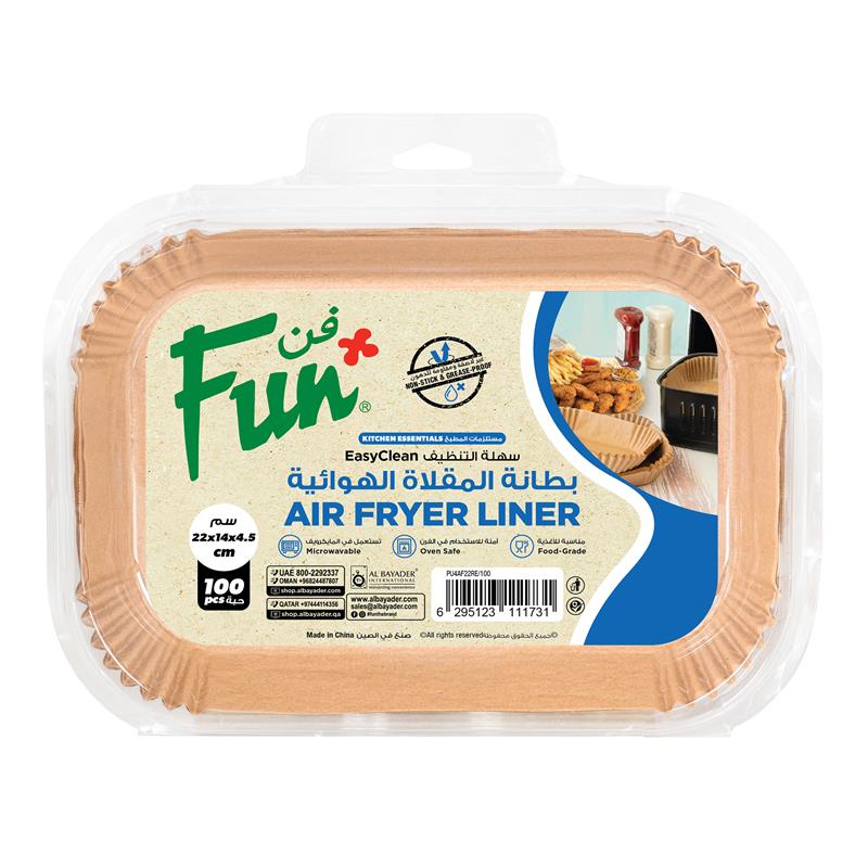 Fun® Rectangle Air Fryer Paper Liners 22x14x4.5cm [P:100pcsx1pkt]