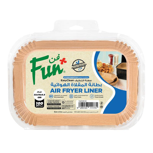 Fun® Rectangle Air Fryer Paper Liners 22x14x4.5cm [P:100pcsx1pkt]