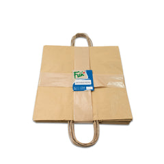 Fun Brown Carry Bags with Twisted Handle 29x29x15cm [10pcs x 1pkt]