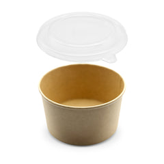Fun Kraft Paper Multipurpose Containers with Clear Lids 1000ml [6pcs x 1pkt]
