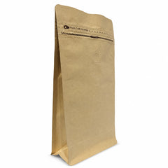 Fun Brown Stand-Up Coffee Bag with Valve and Zipper 500ml [50pcs x1pkt]
