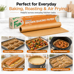 Fun Brown Silicone-Coated Baking Paper Roll 10m x 30cm [1rl x 1pkt]