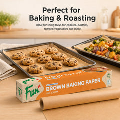Fun Brown Silicone-Coated Baking Paper Roll 10m x 30cm [1rl x 1pkt]