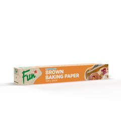 Fun Brown Silicone-Coated Baking Paper Roll 10m x 30cm [1rl x 1pkt]