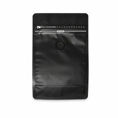Fun Black Stand-Up Coffee Bag with Valve and Zipper 250ml [50pcs x1pkt]