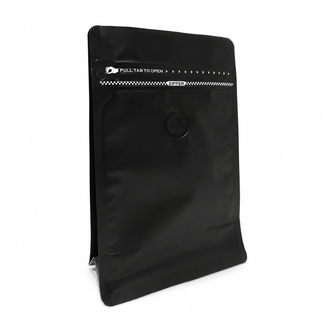 Fun Black Stand-Up Coffee Bag with Valve and Zipper 250ml [50pcs x1pkt]