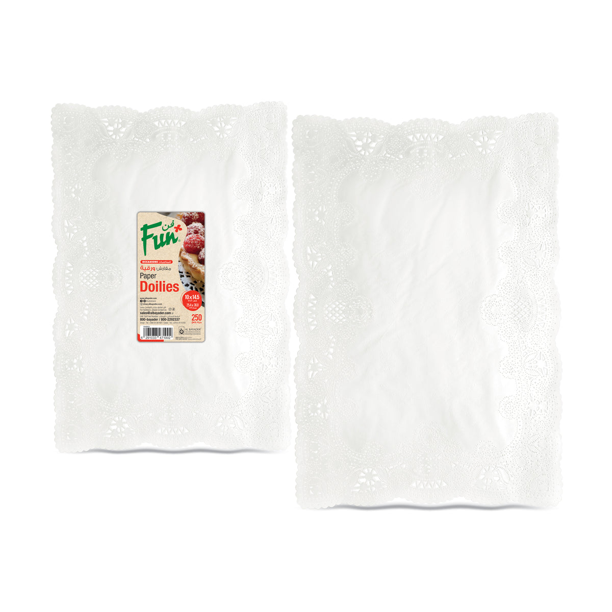 Fun Rectangular White Paper Doilies 10x14.5in [250pcs x 1pkt]