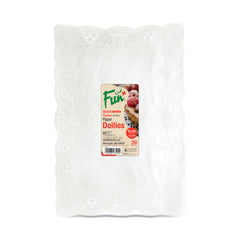 Fun Rectangular White Paper Doilies 10x14.5in [250pcs x 1pkt]