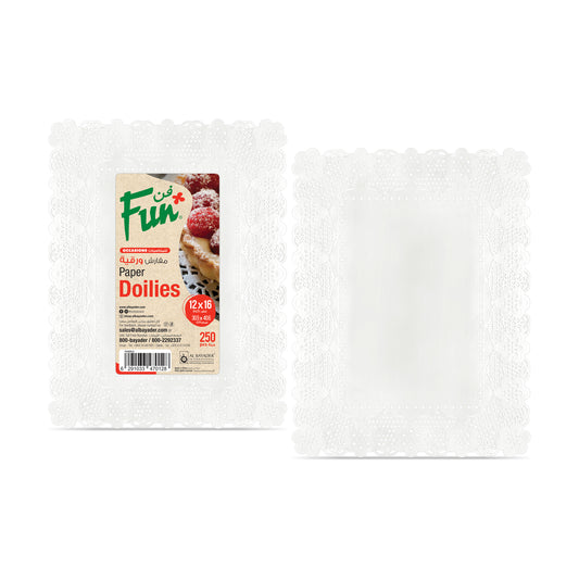 Fun® Paper Rectangular White Doilies 12x16in [250pcs x 1pkt]