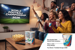 Fun Double Wall Paper Cups 8oz White - Football Design [10pcs x 1pkt]
