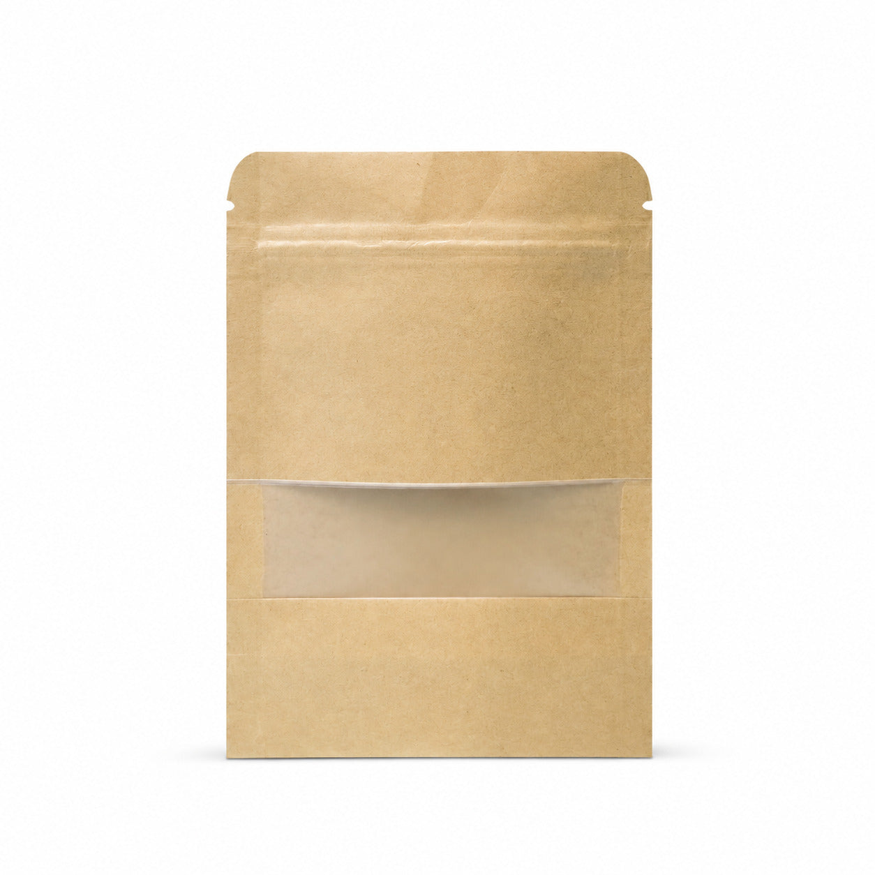 Fun Kraft Paper Stand-Up Pouch with Zipper and Window 10 × 15 + 3cm [50pcs x 1bag]