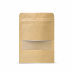 Fun Kraft Paper Stand-Up Pouch with Zipper and Window 10 × 15 + 3cm [50pcs x 1bag]
