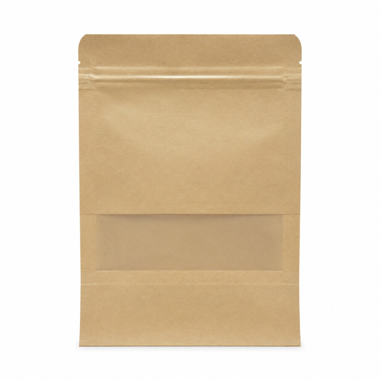 Fun Kraft Paper Stand-Up Pouch with Zipper and Window 10 × 20 + 4cm [50pcs x 1bag]