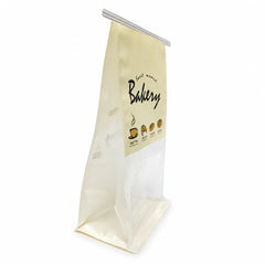 Fun Kraft Paper Food Bags with Flat Base and Window 14 × 26 + 10cm [50pcs × 1bag]